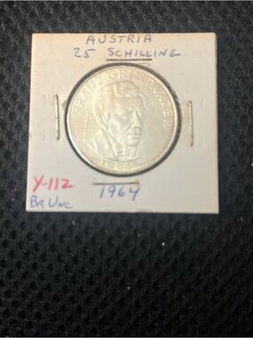 1964 Austria 25 Schilling .800 Silver Coin Br UNC. (MM00301)